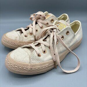 Converse Womens Sneakers 8.5 Suede Blush‎ Lace Up Casual Chuck Taylor